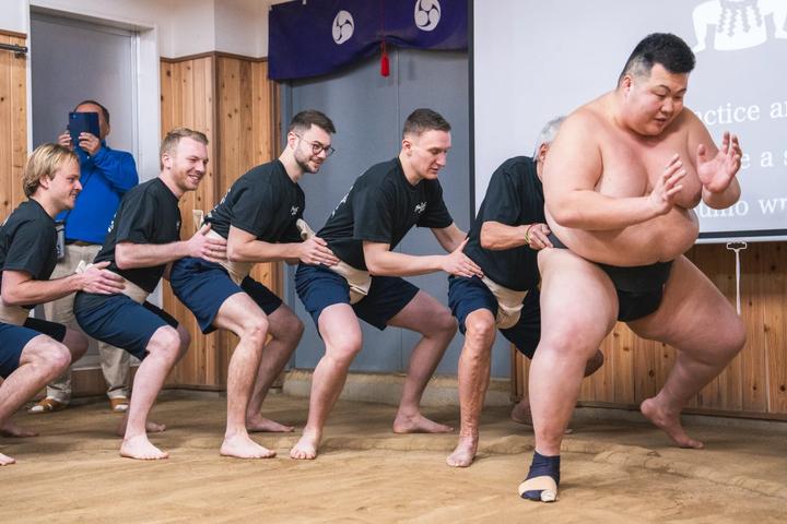 Train with ex-sumo wrestlers in a real Tokyo stable
