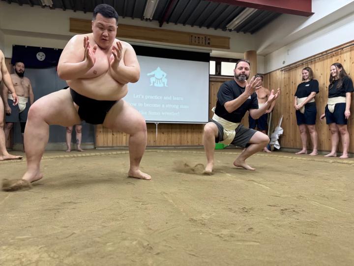 Train with ex-sumo wrestlers in a real Tokyo stable